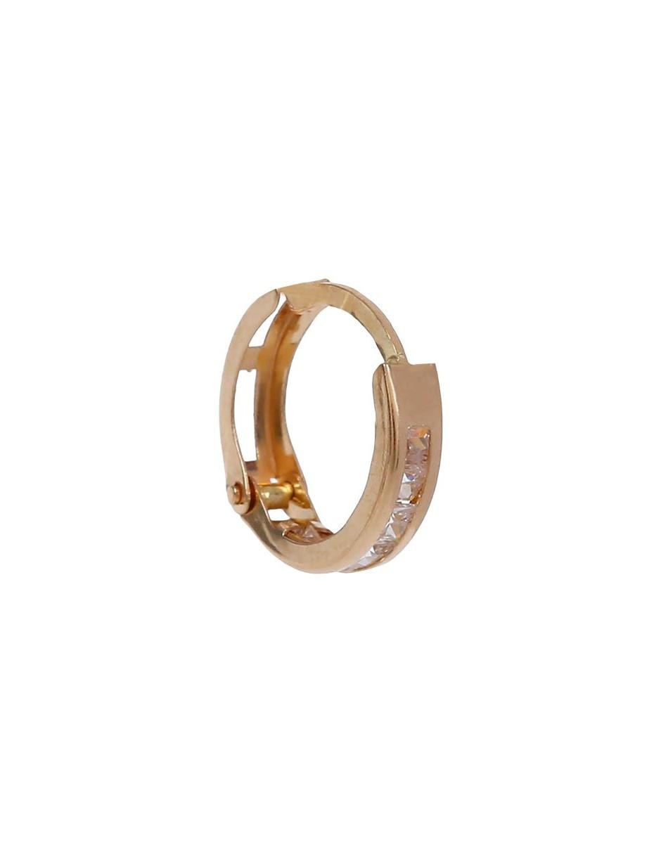 Broqueles de oro amarillo 14 K con acabado brillante diamante 2