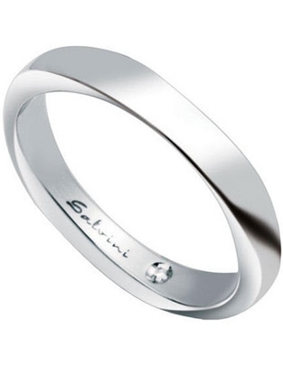 Argolla de oro blanco 18 k diamante 1
