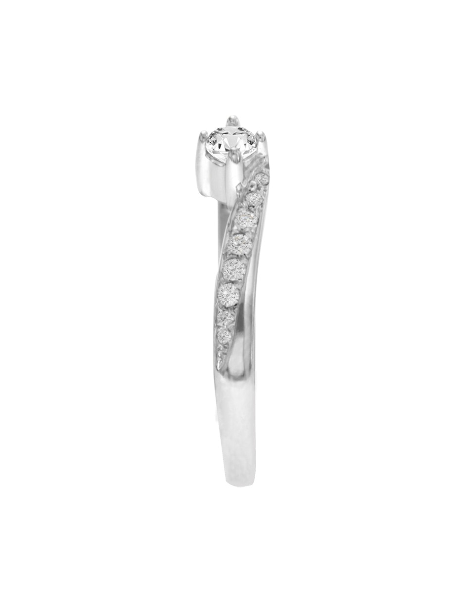 Solitario de oro blanco 14 k Kya diamante 3