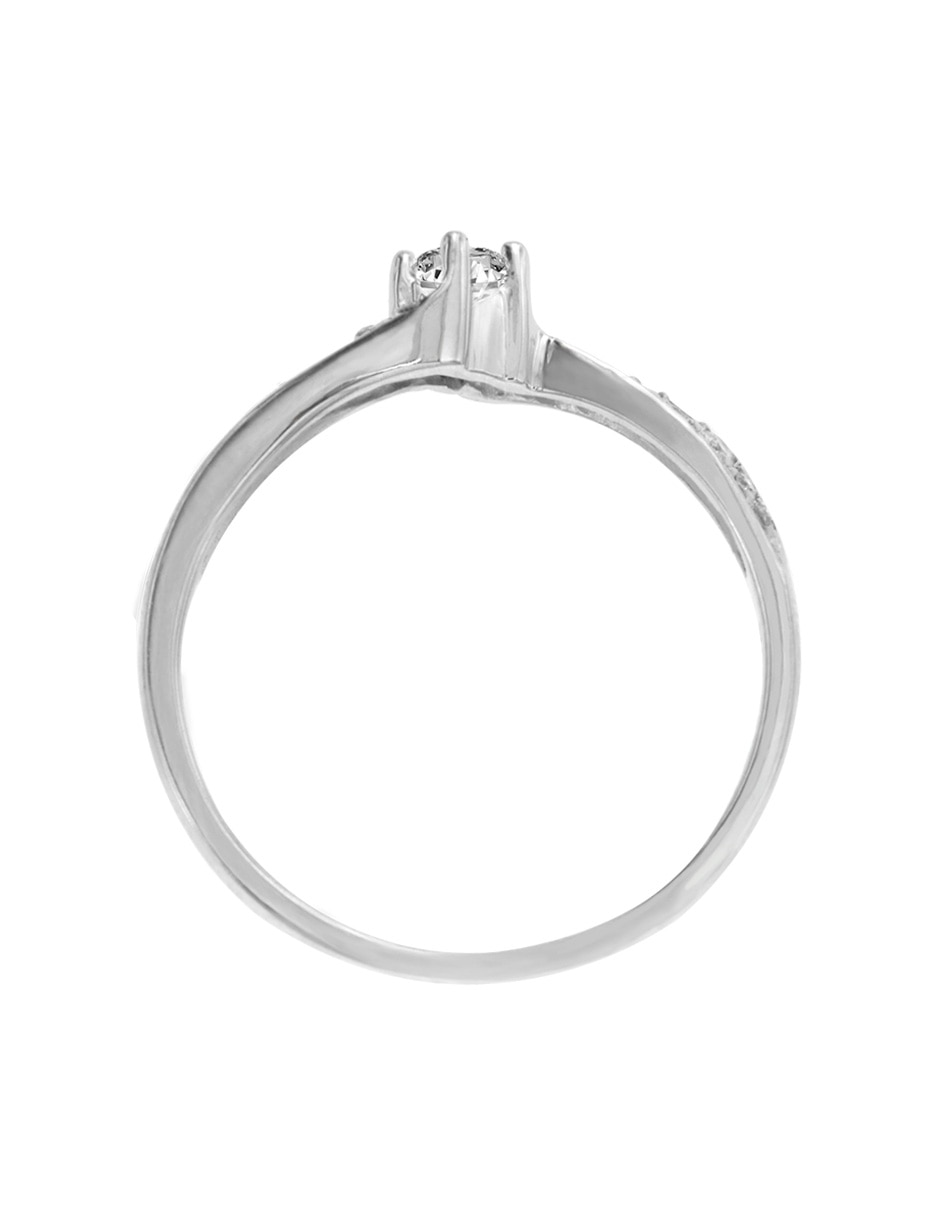 Solitario de oro blanco 14 k Kya diamante 4