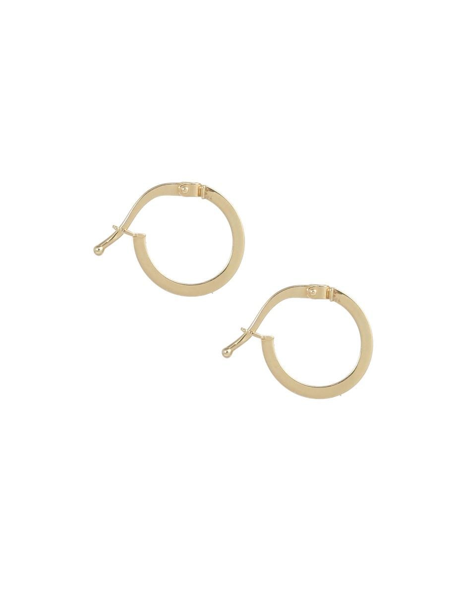 Arracadas de oro amarillo 14 K con acabado brillante 2