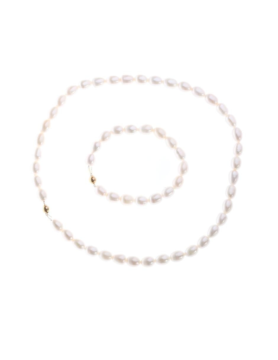 Collar y pulsera perla
