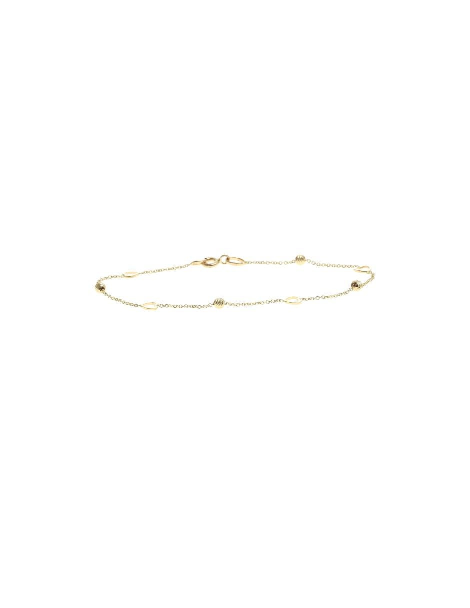 Pulsera de oro amarillo 14 K acabado diamantado Pulsera de oro amarillo 14 K acabado diamantado