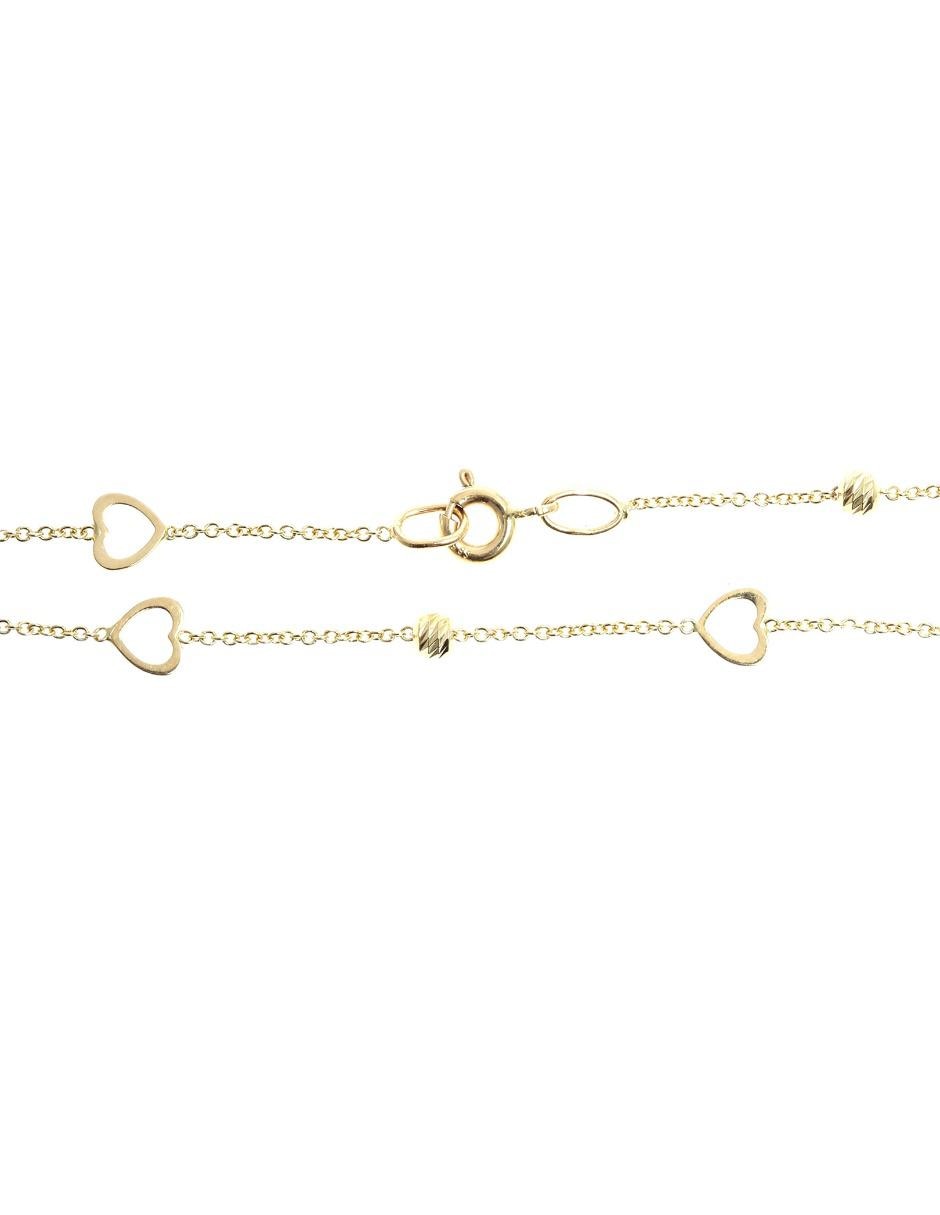 Pulsera de oro amarillo 14 K acabado diamantado 2