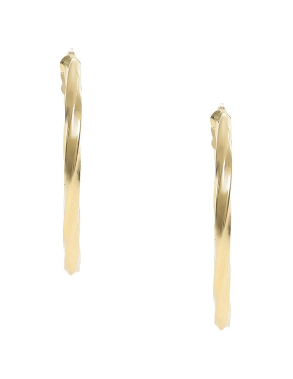 Arracadas de oro amarillo 14 K con acabado brillante