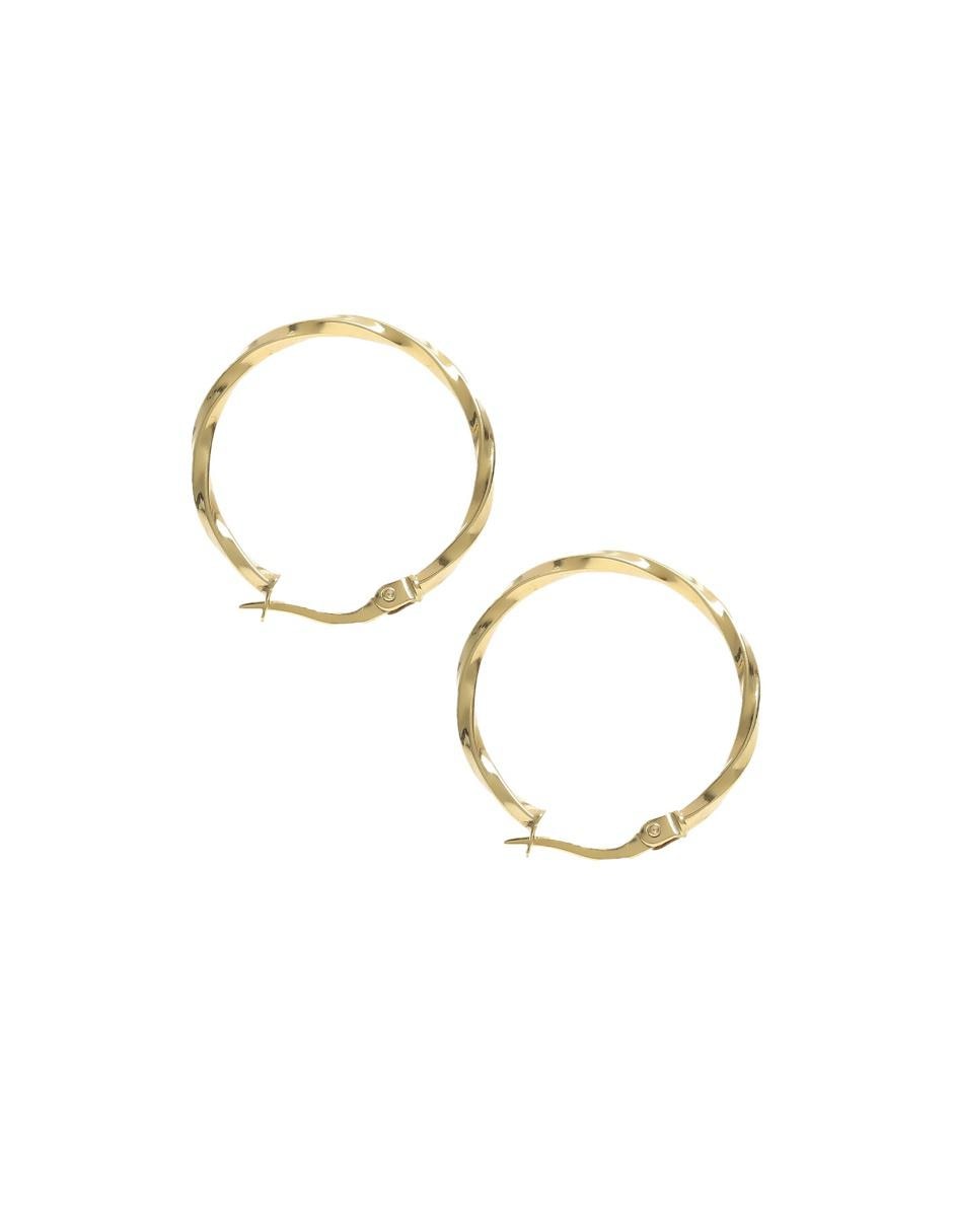 Arracadas de oro amarillo 14 K con acabado brillante 2