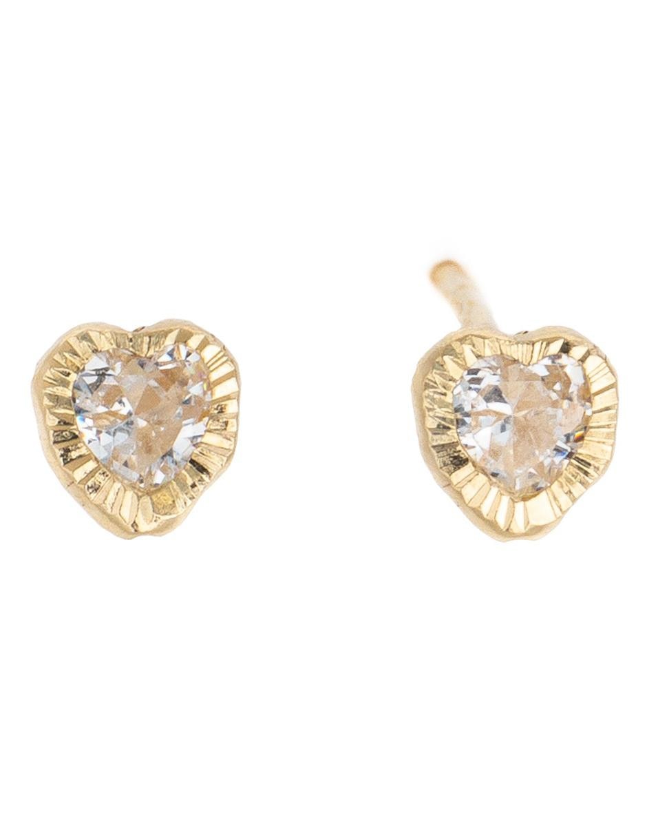 Broqueles de oro con acabado pavé zirconia 1