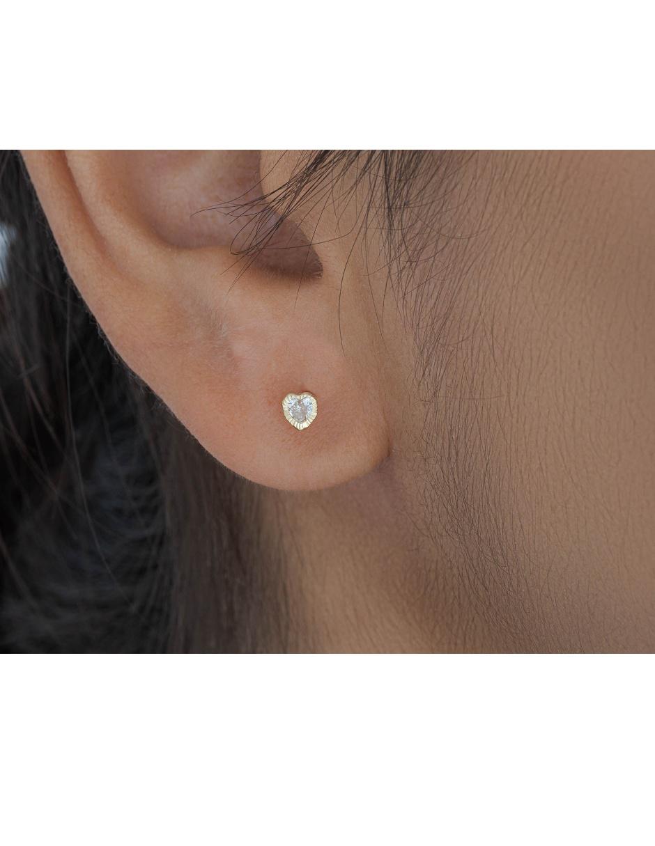 Broqueles de oro con acabado pavé zirconia Broqueles de oro con acabado pavé zirconia