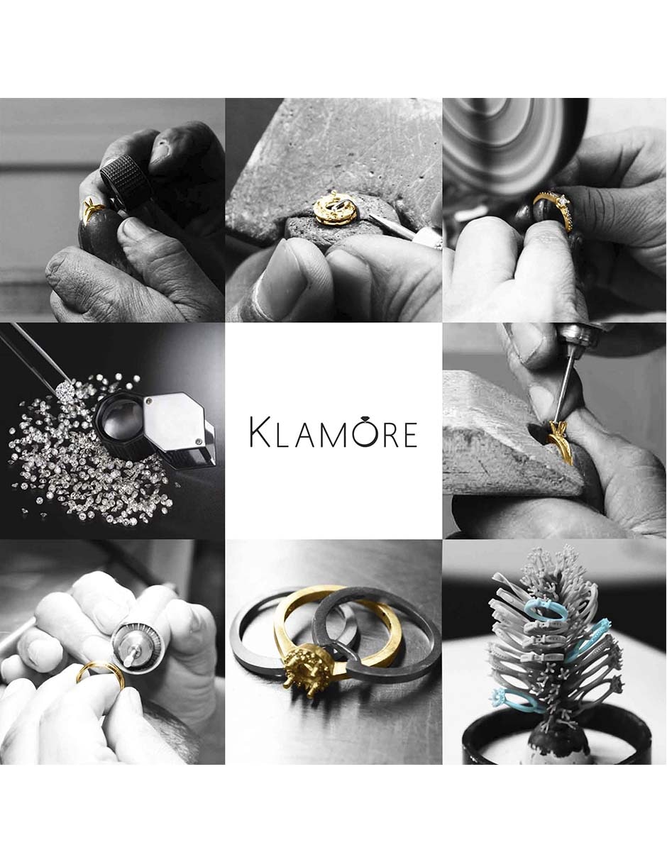 Solitario de oro blanco 14 k Klamore Mirel diamante