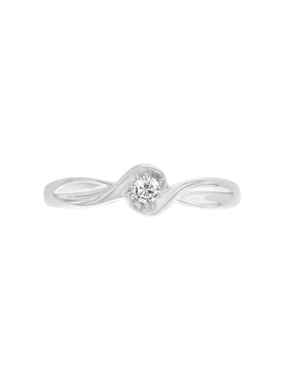 Solitario de oro blanco 14 k Klamore Mirel diamante