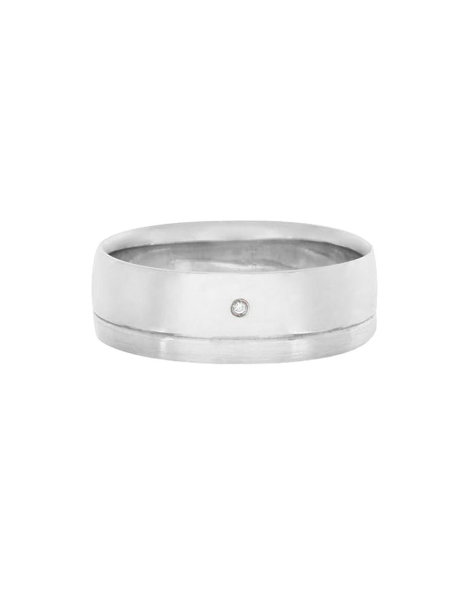 Argolla de oro blanco 14 k Georgina diamante Argolla de oro blanco 14 k Georgina diamante