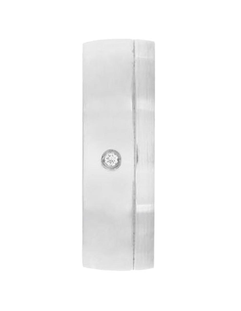 Argolla de oro blanco 14 k Georgina diamante 5