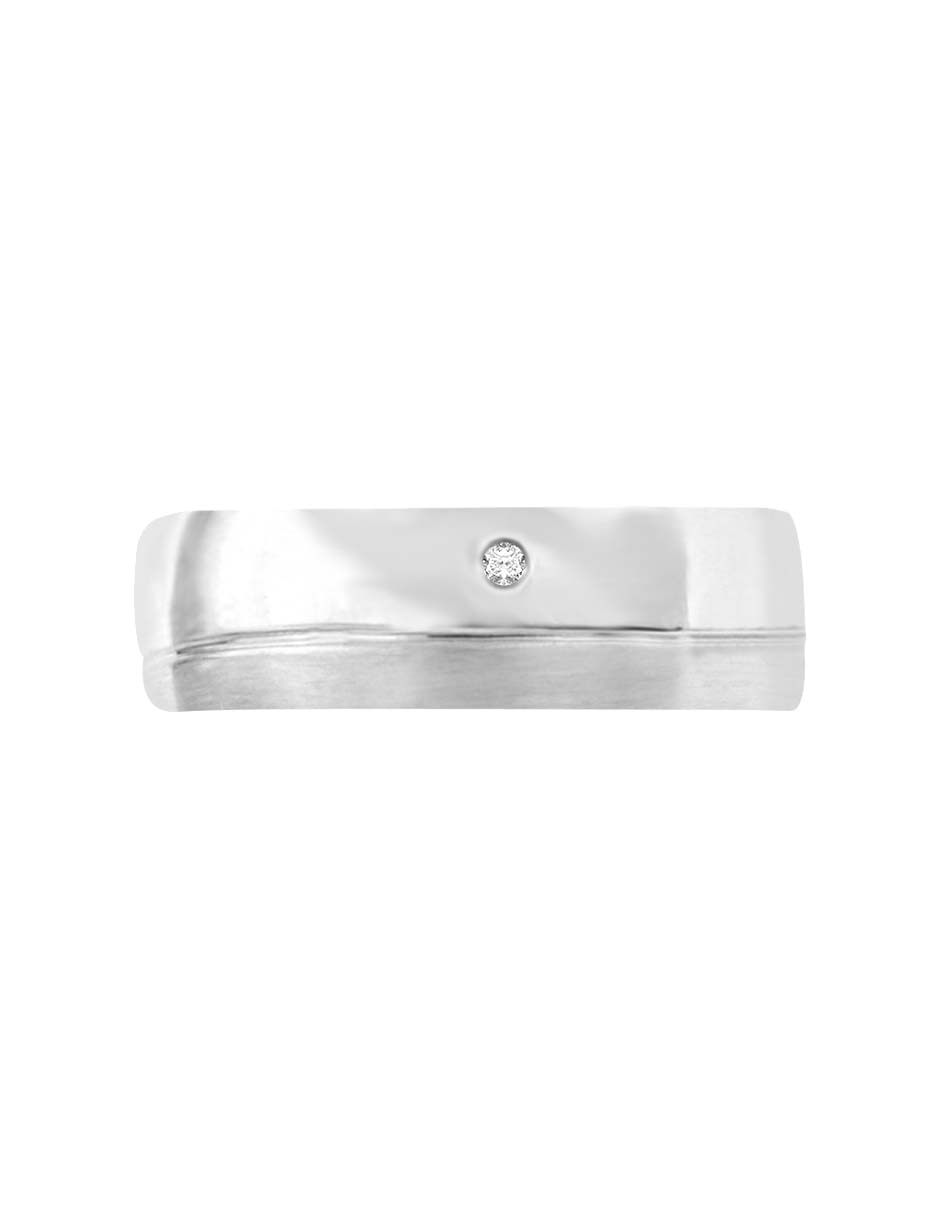 Argolla de oro blanco 14 k Georgina diamante 7