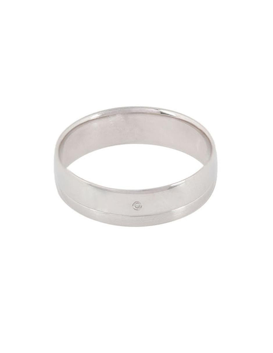 Argolla de oro blanco 14 k Georgina diamante Argolla de oro blanco 14 k Georgina diamante