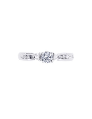 Solitario De Oro Blanco 14 K Fedelta Diamante 1
