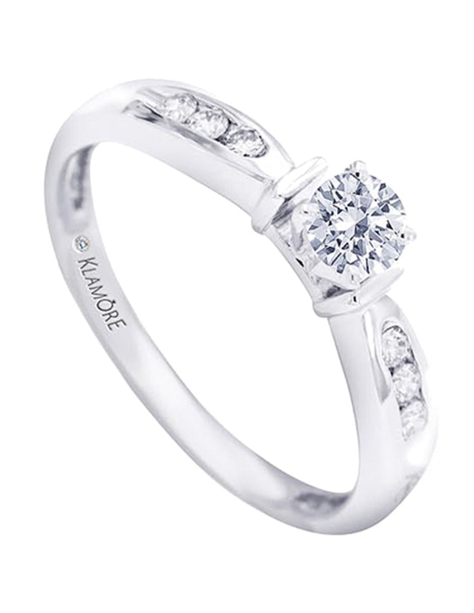 Solitario De Oro Blanco 14 K Fedelta Diamante 15