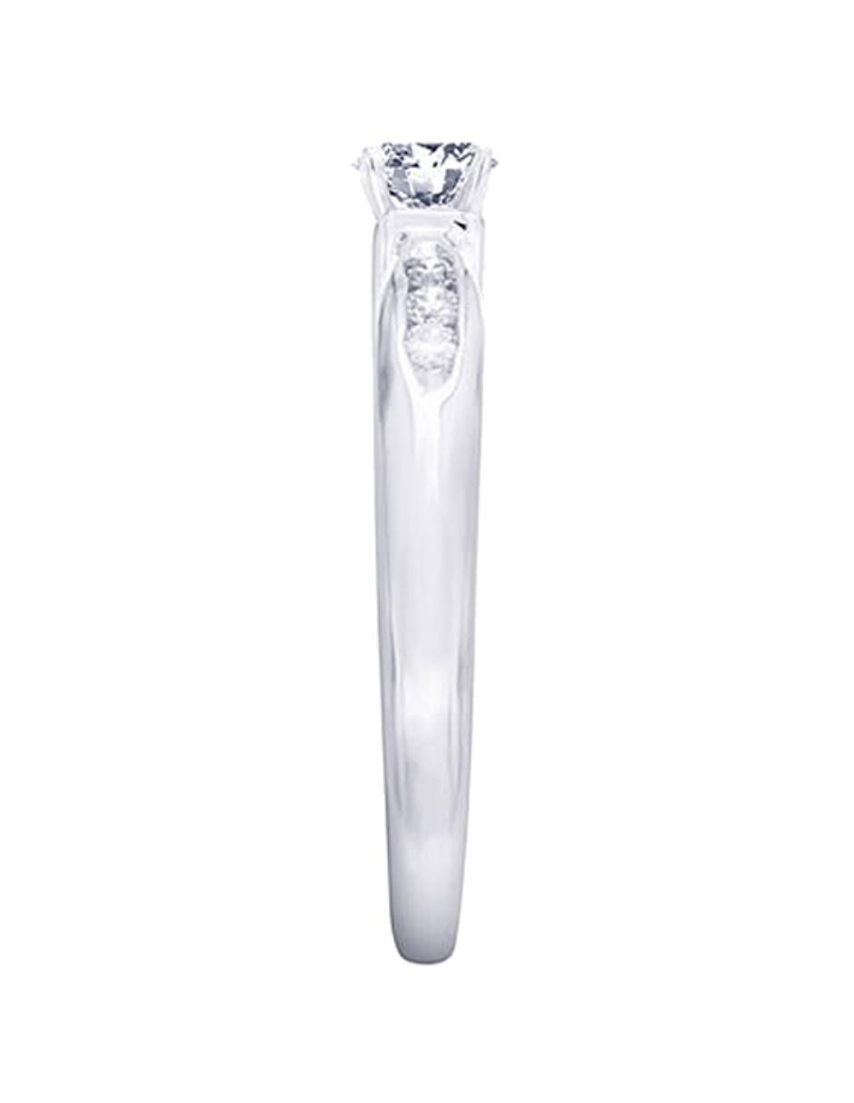 Solitario De Oro Blanco 14 K Fedelta Diamante 16