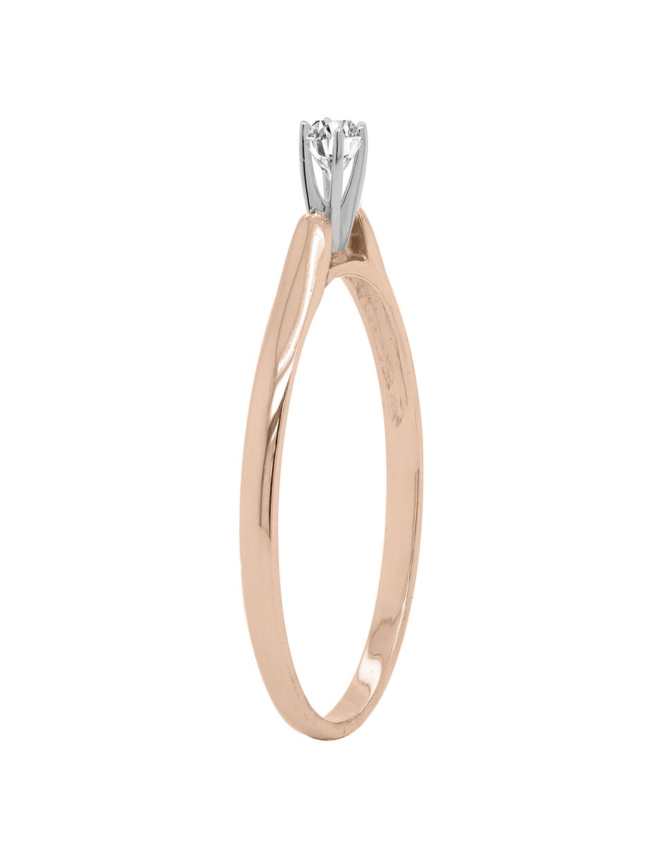 Anillo de compromiso de oro 14 k Valessa Solitario diamante