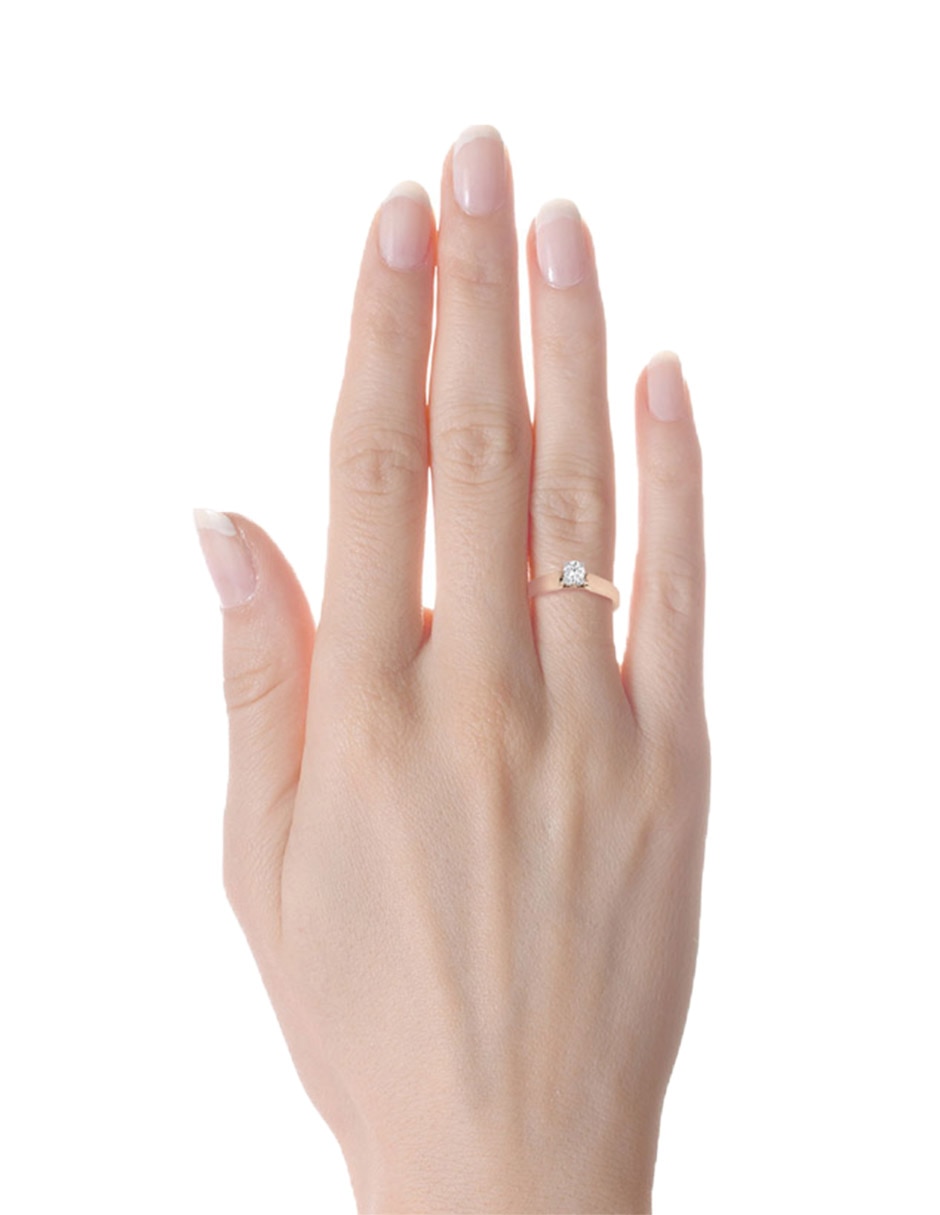 Anillo de compromiso de oro 14 k Valessa Solitario diamante