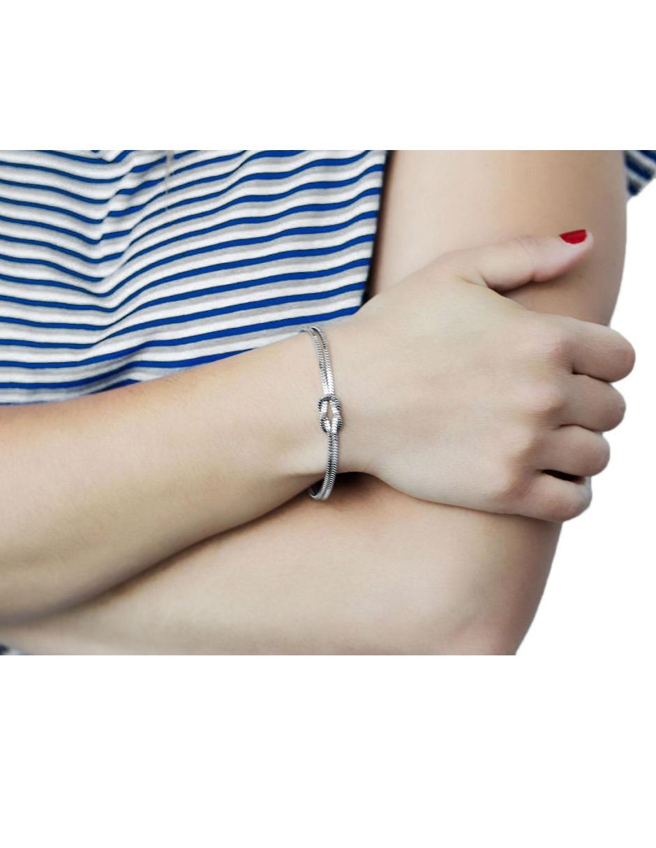 Pulsera de plata P 925 acabado liso 4