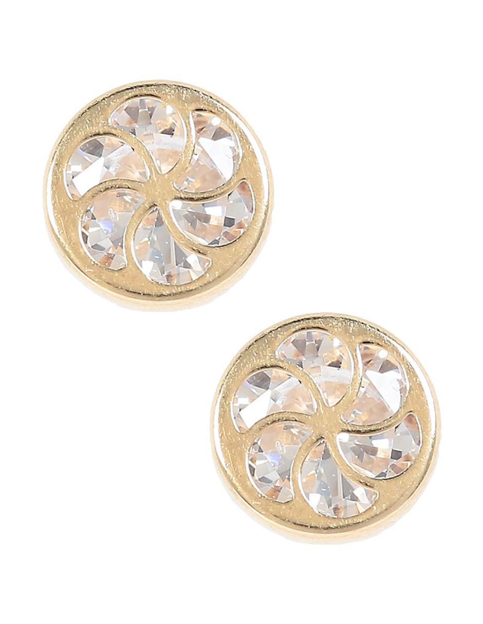 Broqueles de oro amarillo 14 K con acabado brillante