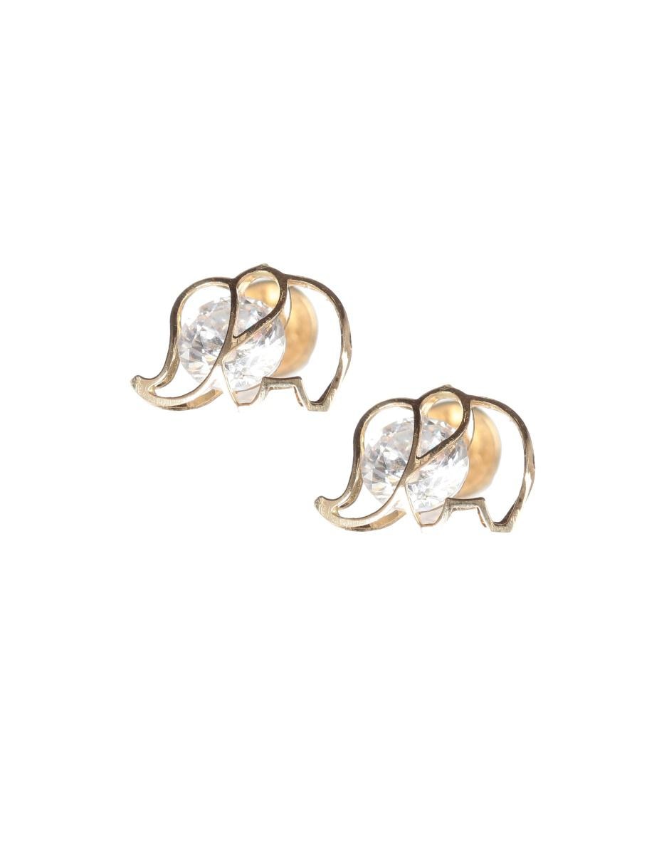 Broqueles de oro amarillo 14 K con acabado pavé Broqueles de oro amarillo 14 K con acabado pavé