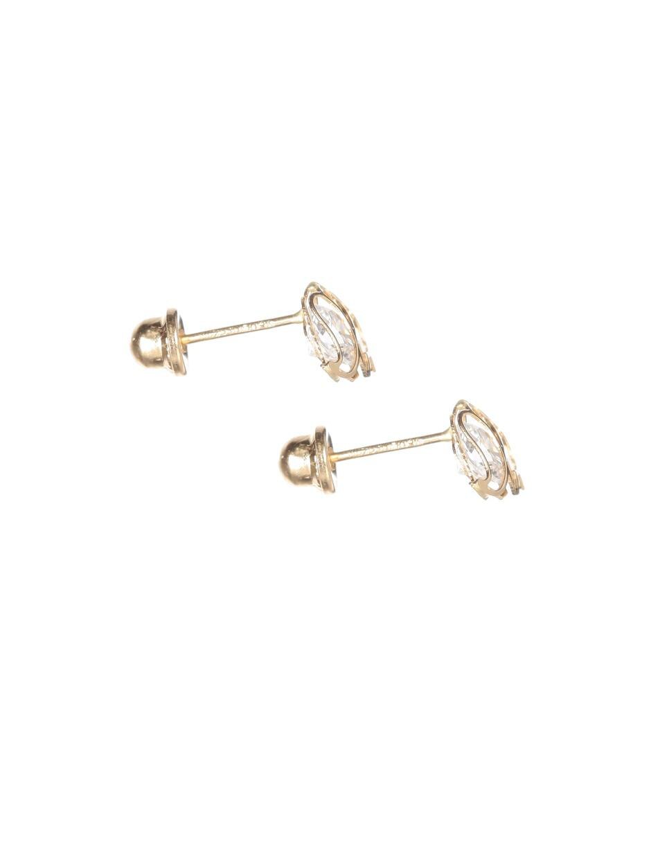 Broqueles de oro amarillo 14 K con acabado pavé 3