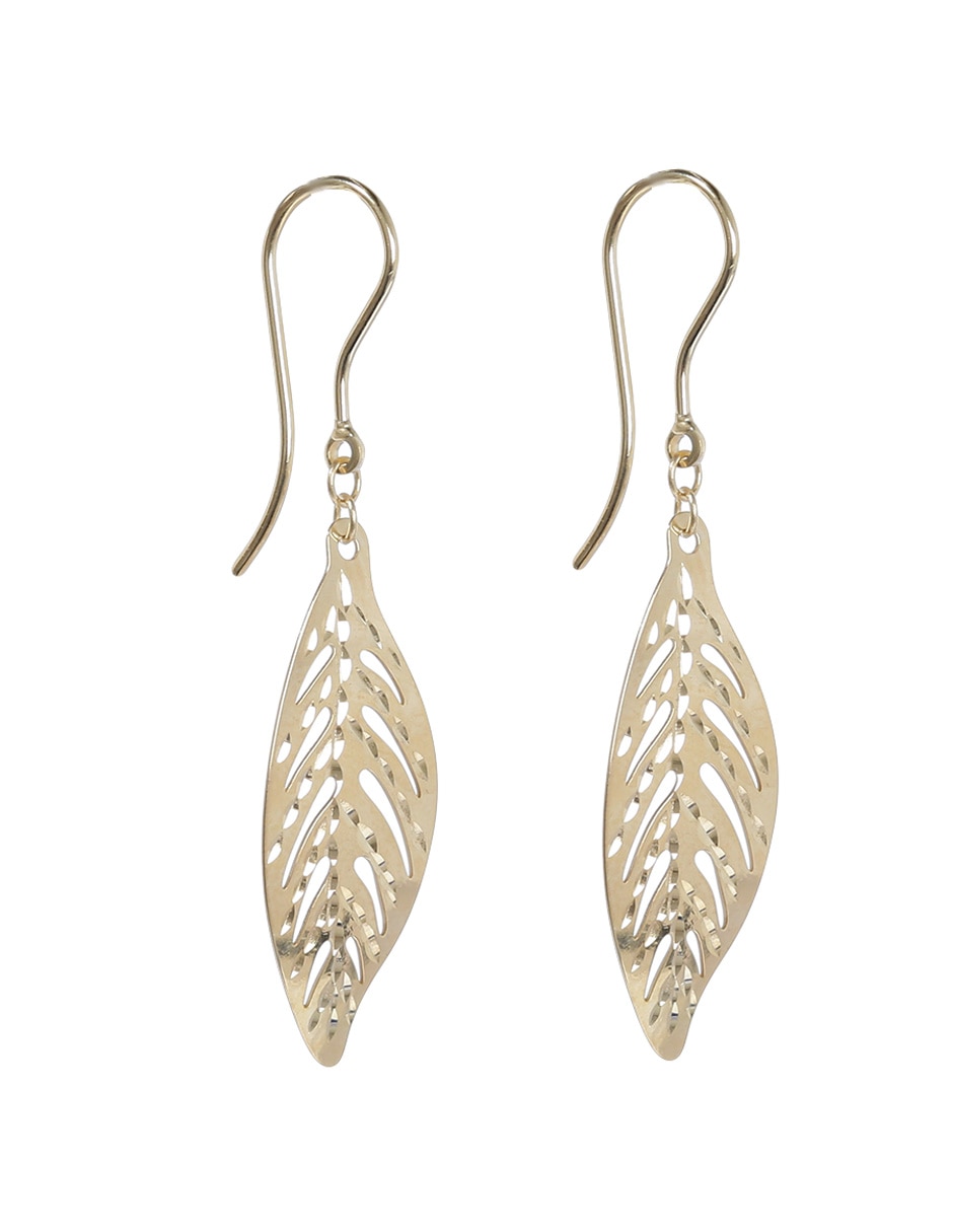 Aretes de oro amarillo 14 K con acabado brillante 2