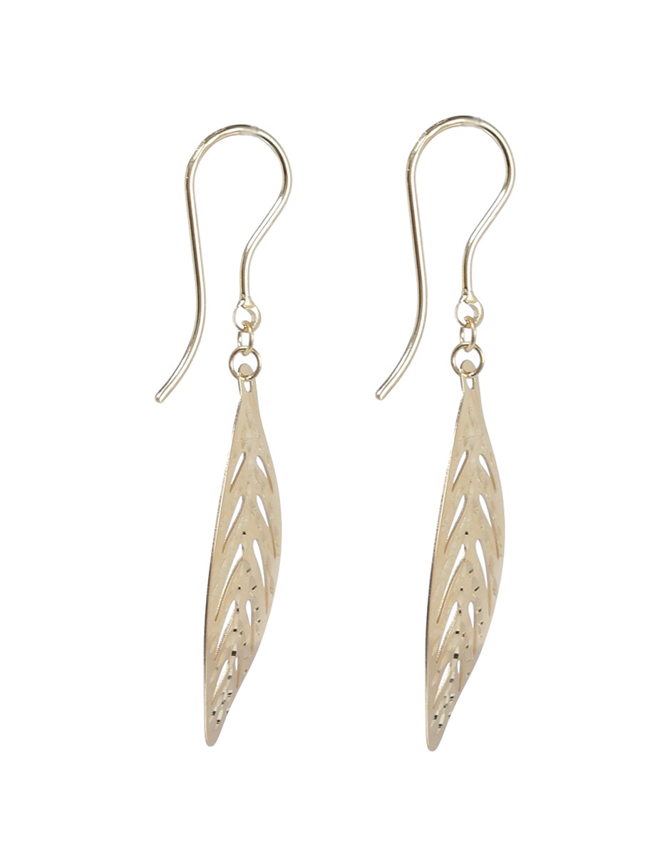 Aretes de oro amarillo 14 K con acabado brillante 3
