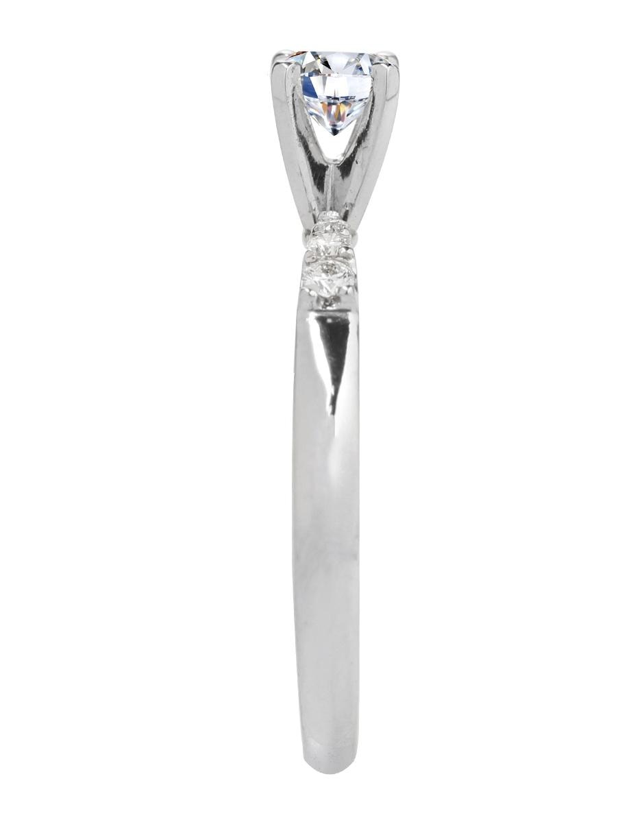 Solitario de oro blanco 14 k diamante 3