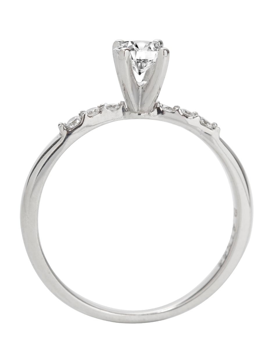 Solitario de oro blanco 14 k diamante 2