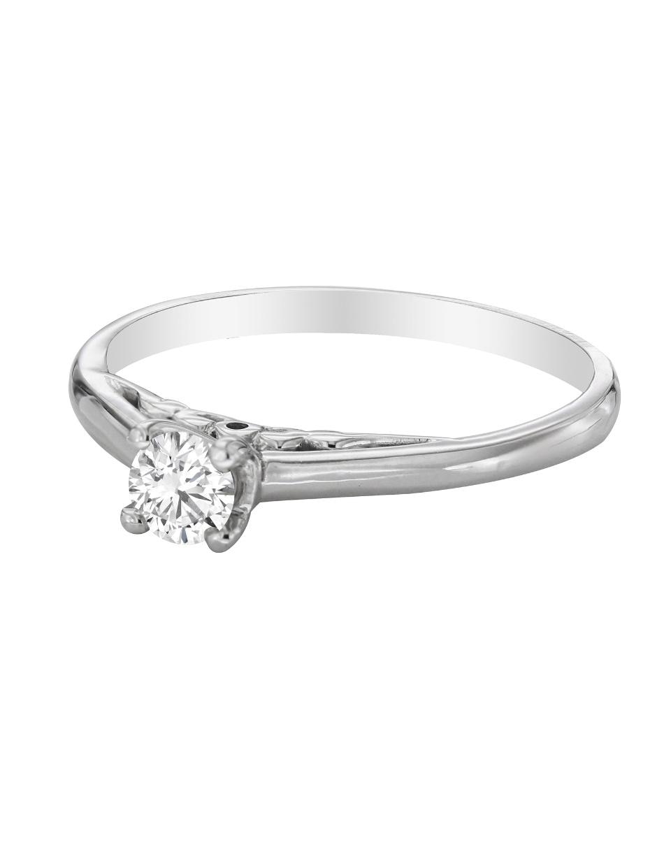 Solitario de oro blanco 14 k diamante 3