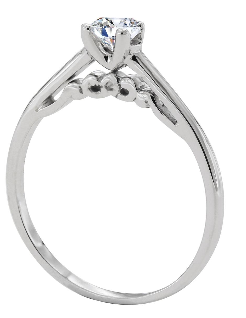 Solitario de oro blanco 14 k diamante 2