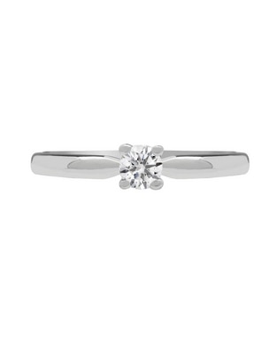 Solitario de oro blanco 14 k diamante