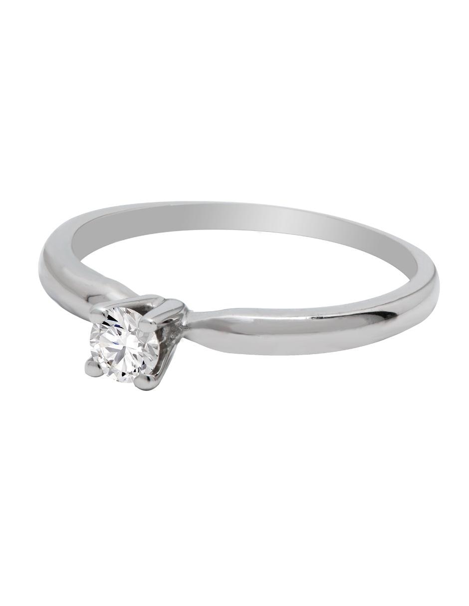 Solitario de oro blanco 14 k diamante