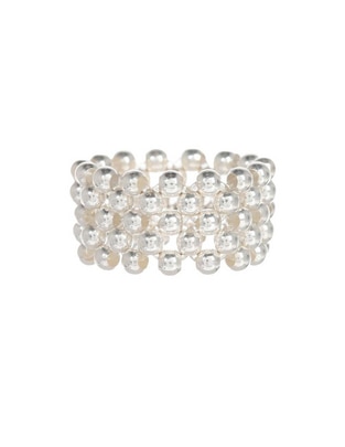 Anillo redondo P 925 de plata brillante
