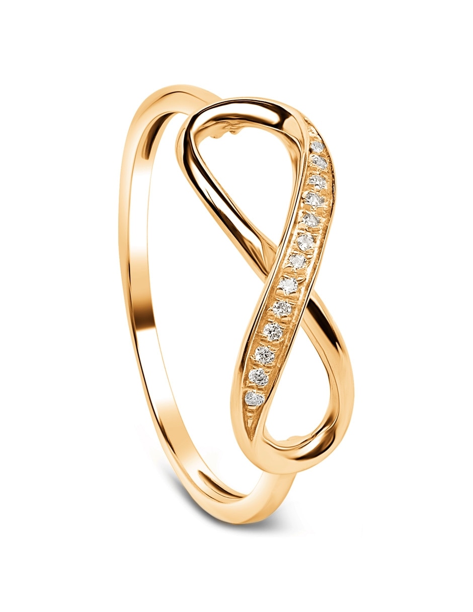 Anillo de infinito de oro amarillo diamante pulido 2