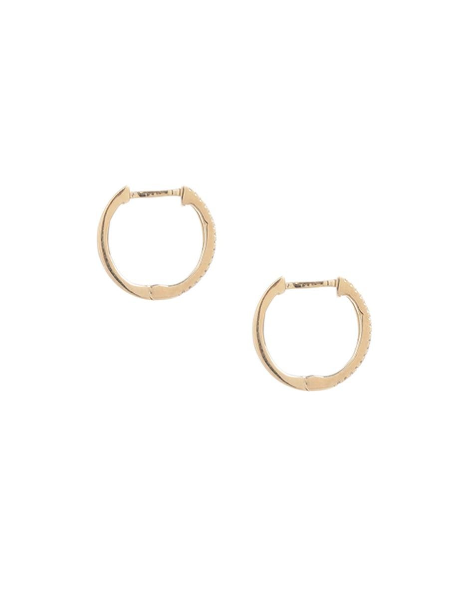 Aretes de oro amarillo 14 K con acabado pavé diamante 2