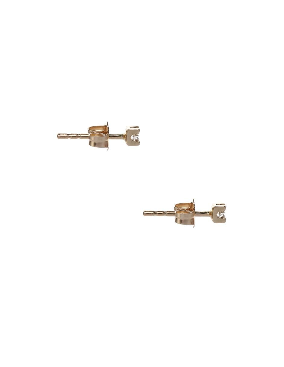 Broqueles de oro amarillo 14 K con acabado pavé diamante 2