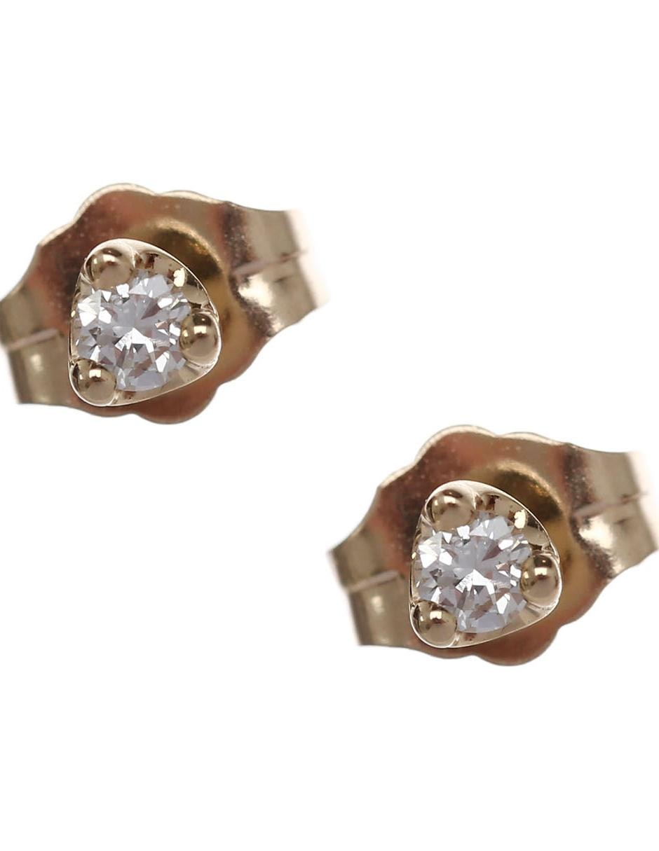 Broqueles de oro amarillo 14 K con acabado pavé diamante 1