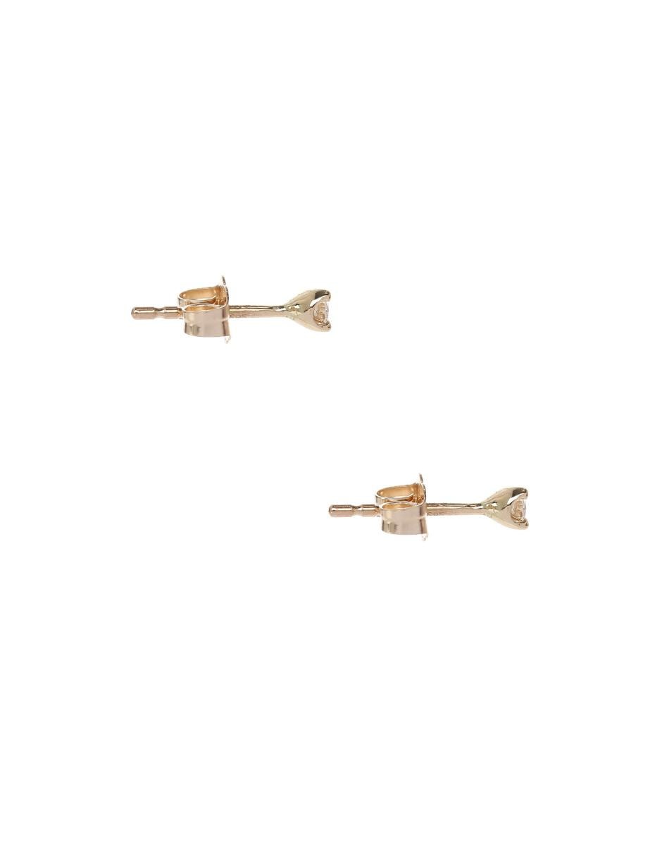 Broqueles de oro amarillo 14 K con acabado pavé diamante 2