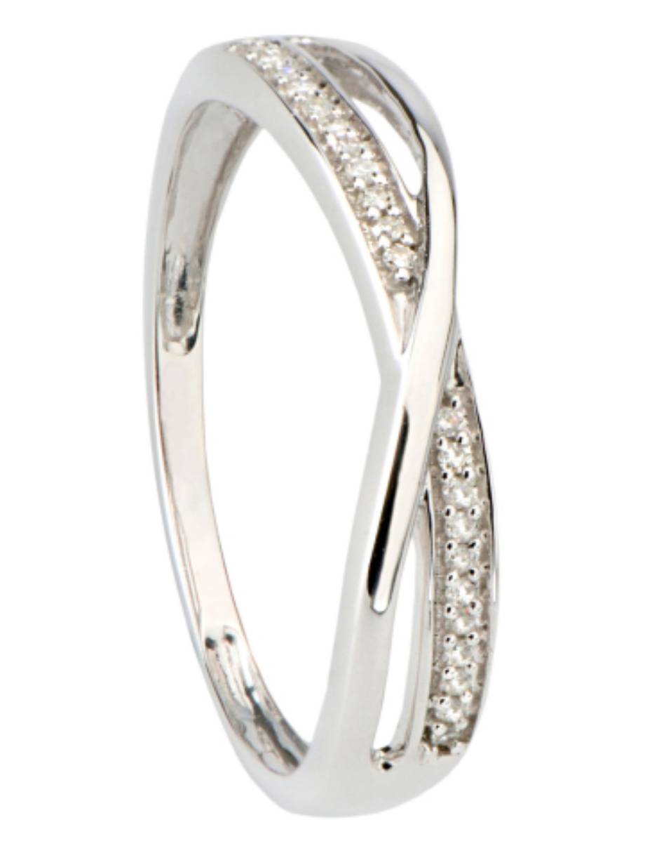 Churumbela de oro blanco 14 k diamante