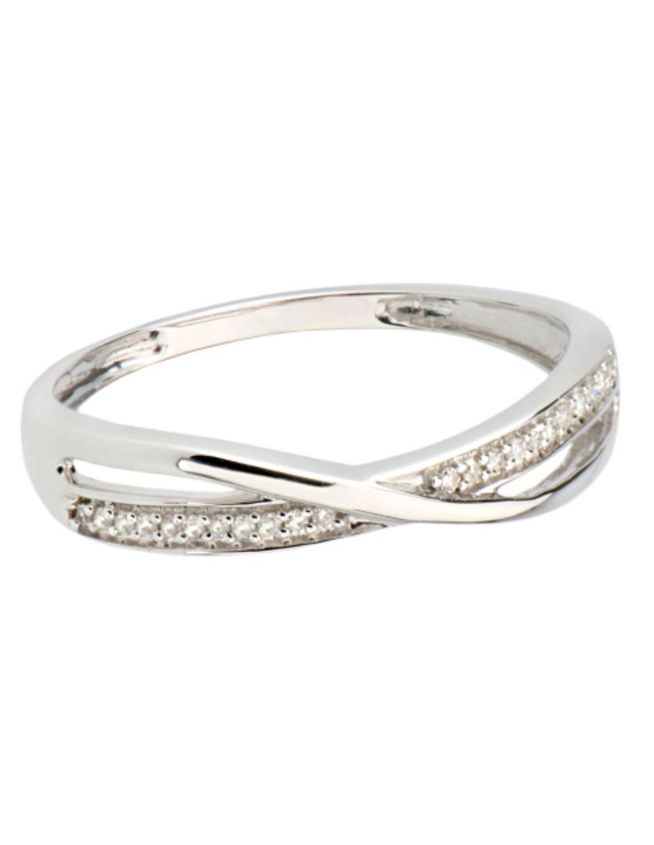 Churumbela de oro blanco 14 k diamante 2