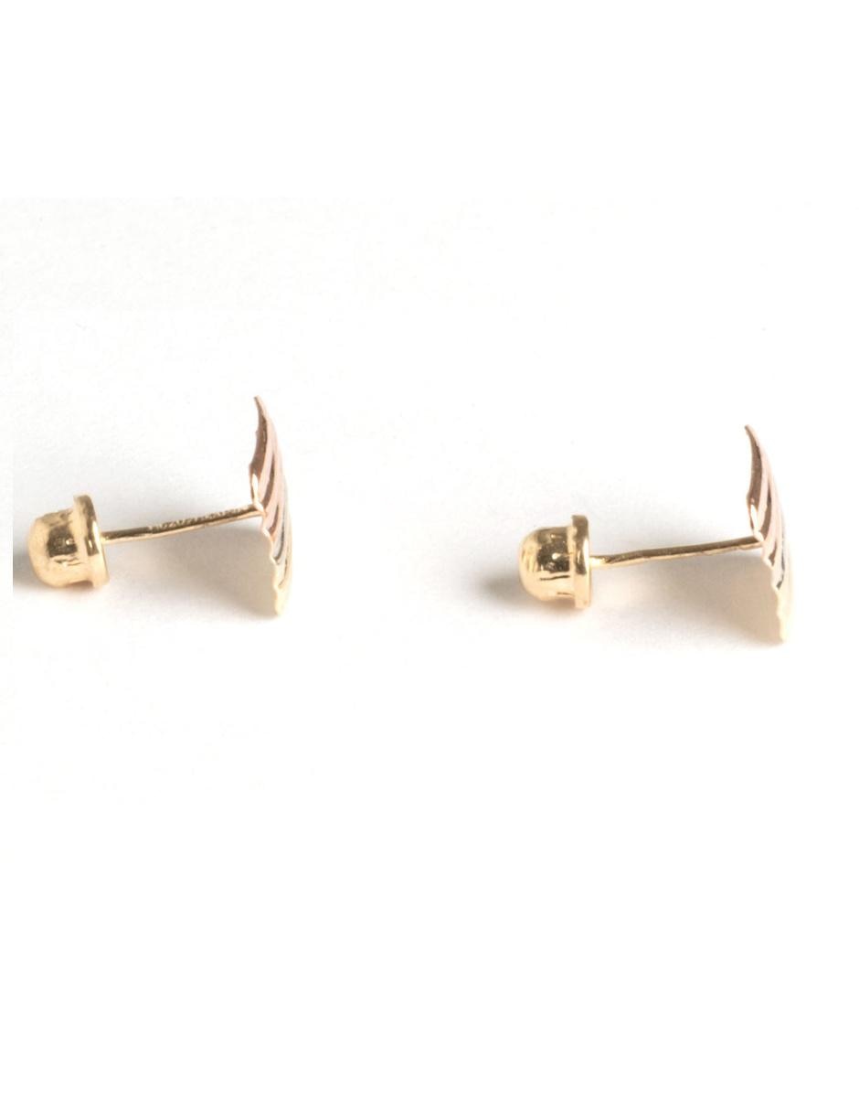 Broqueles de flor de oro florentino 14 K con acabado brillante 3