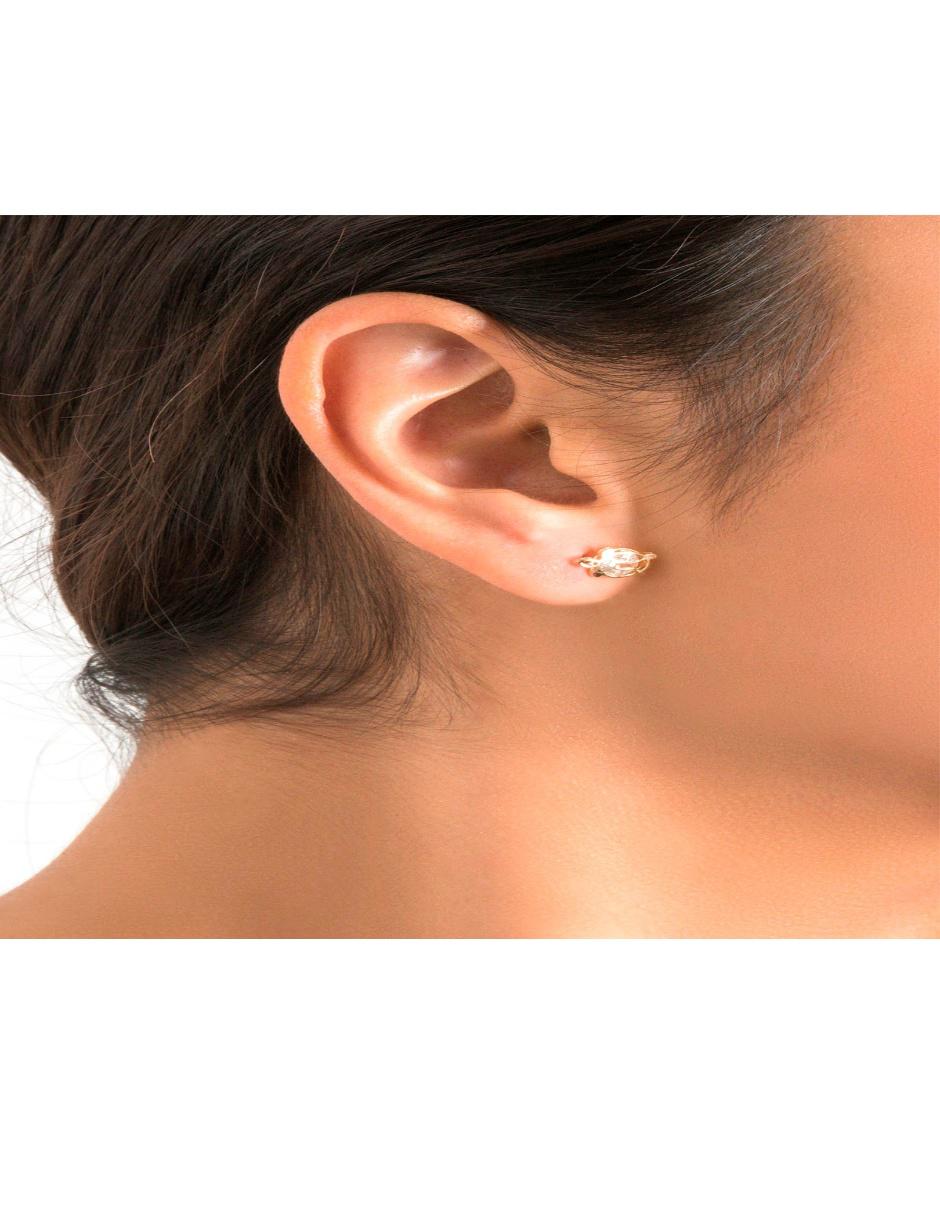 Broqueles de oro con acabado brillante zirconia Broqueles de oro con acabado brillante zirconia