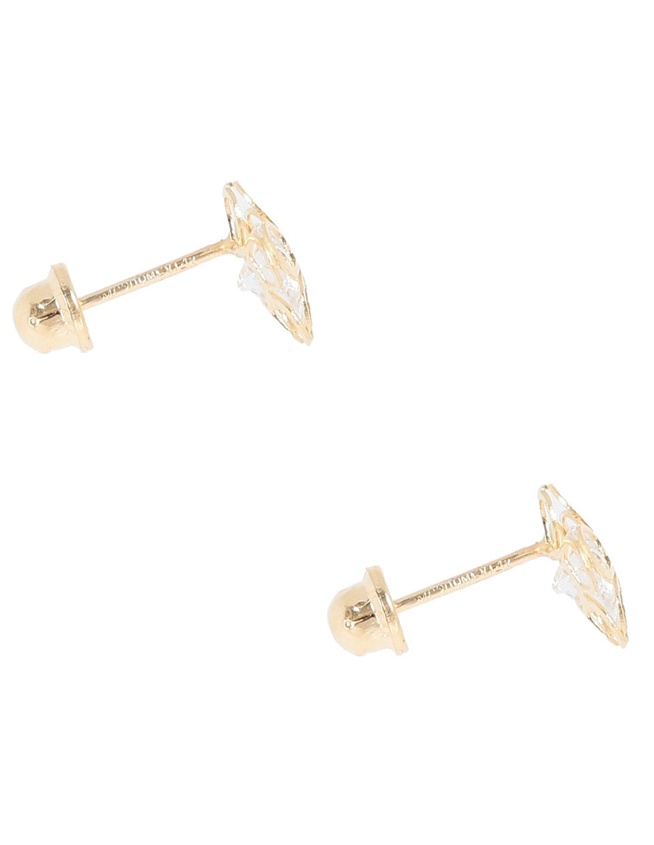 Broqueles de oro con acabado brillante zirconia 2