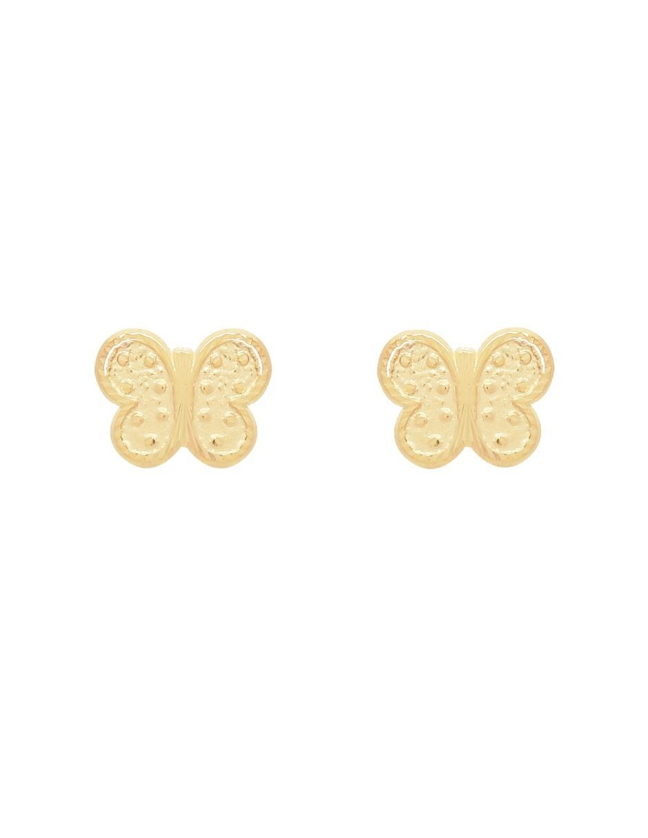 Broqueles de oro amarillo 14 K con acabado lustre