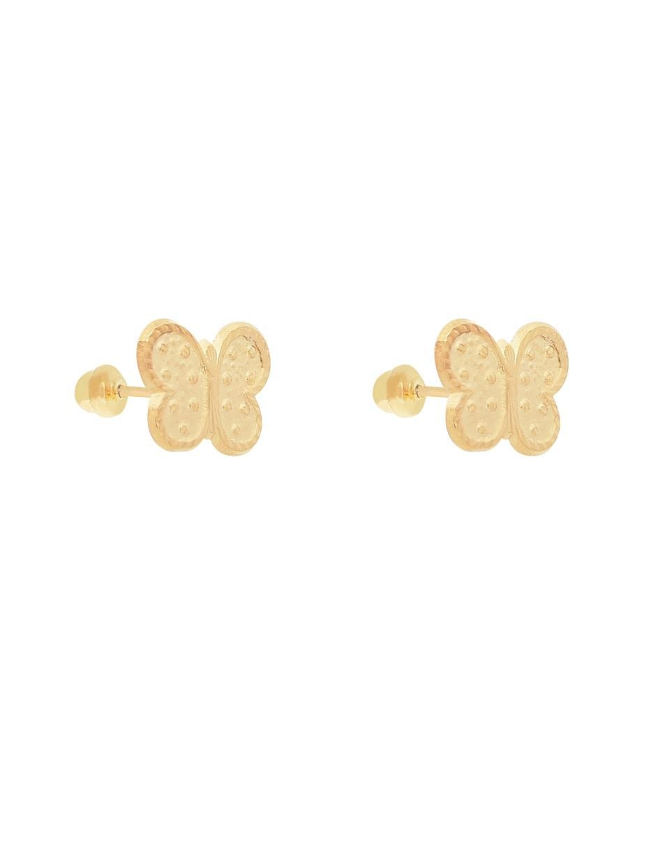 Broqueles de oro amarillo 14 K con acabado lustre 2
