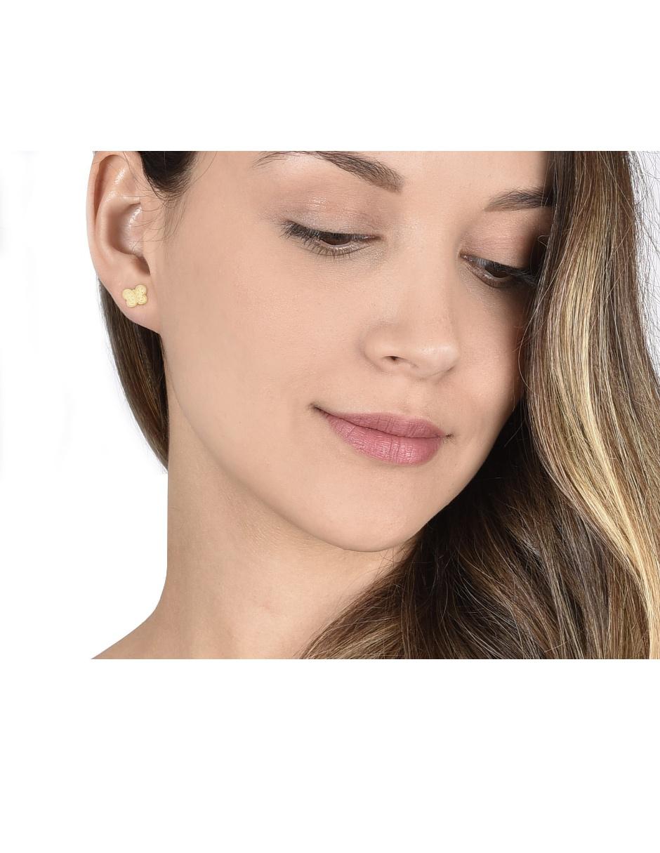 Broqueles de oro amarillo 14 K con acabado lustre 3