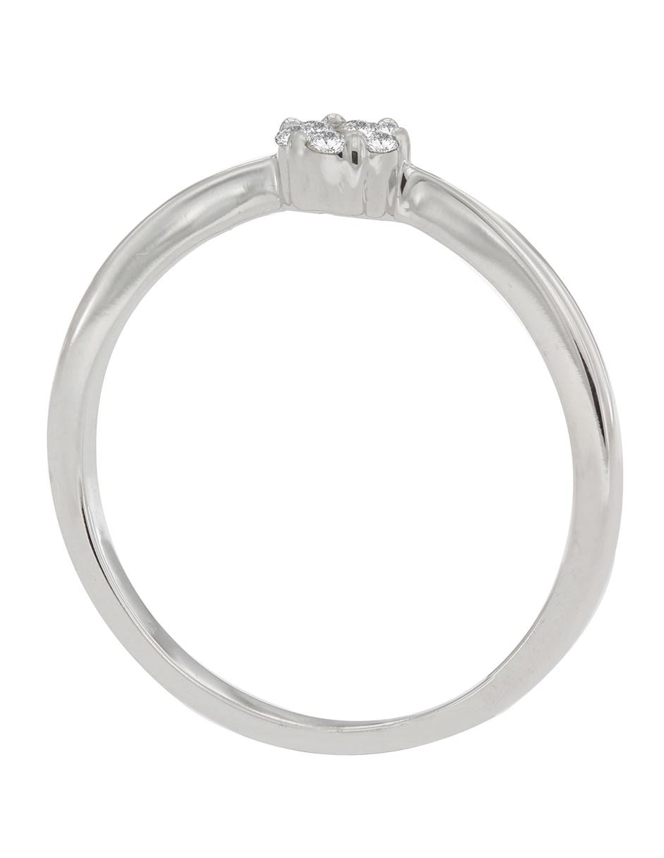 Anillo de flor 14 k de oro blanco diamante brillante